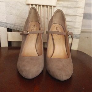 GUESS Suede Beige Heels Women's 10
